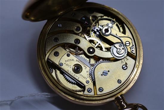 An early 20th century 18ct gold Patek Philippe keyless lever Chronometre Gondolo open face pocket watch,